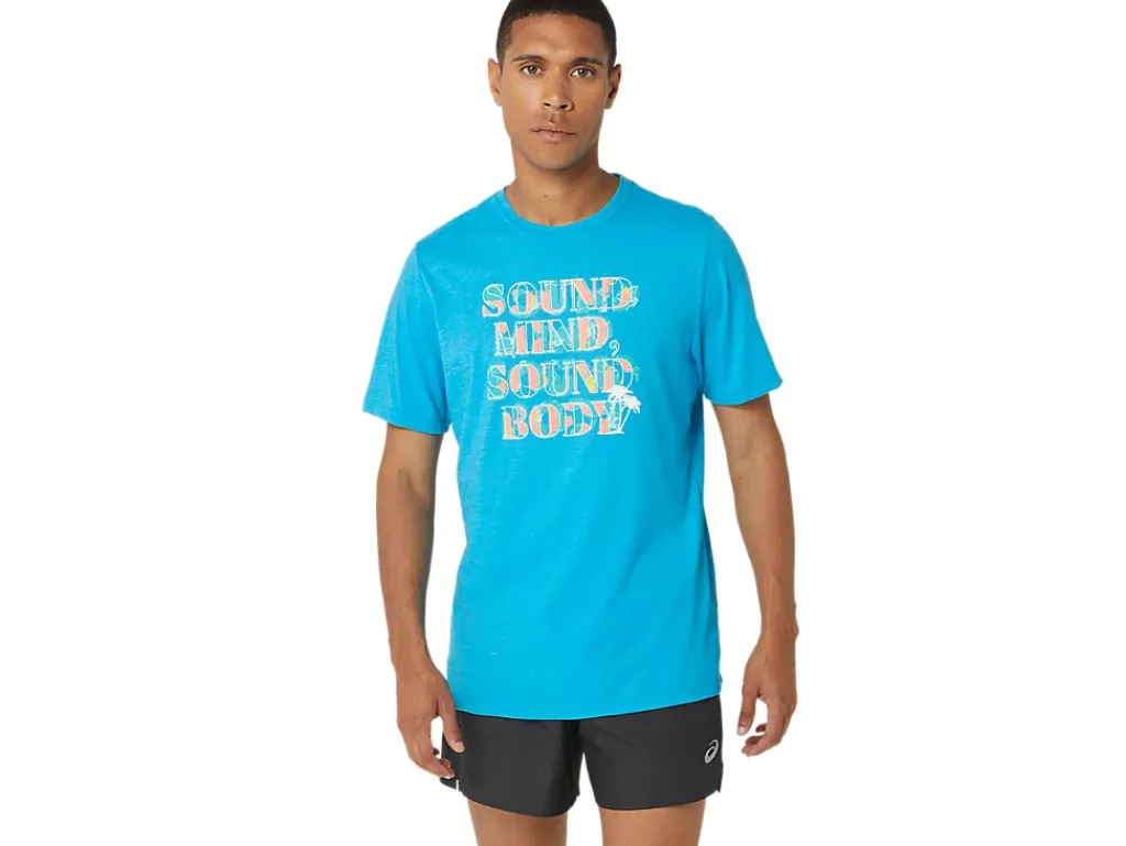 ASICS HIBISCUS SLOGAN TEE-Men Training|Extended Sizes