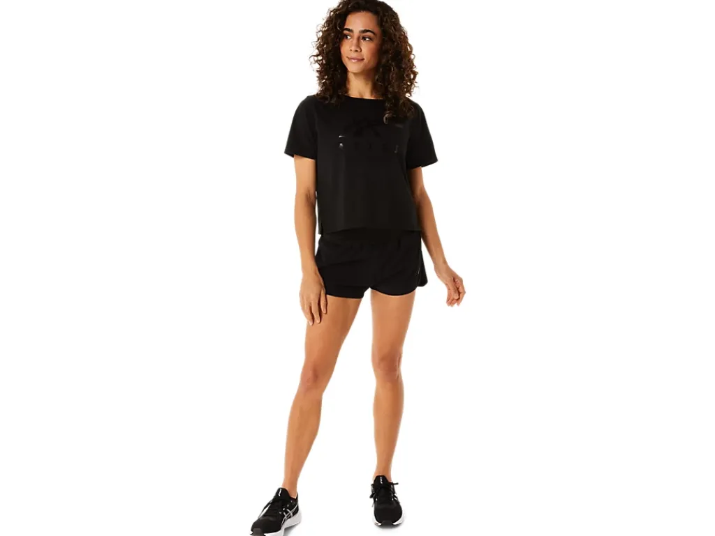 ASICS STRIPES SHORT SLEEVE BOXY TEE-Women Extended Sizes|T-Shirts & Tops