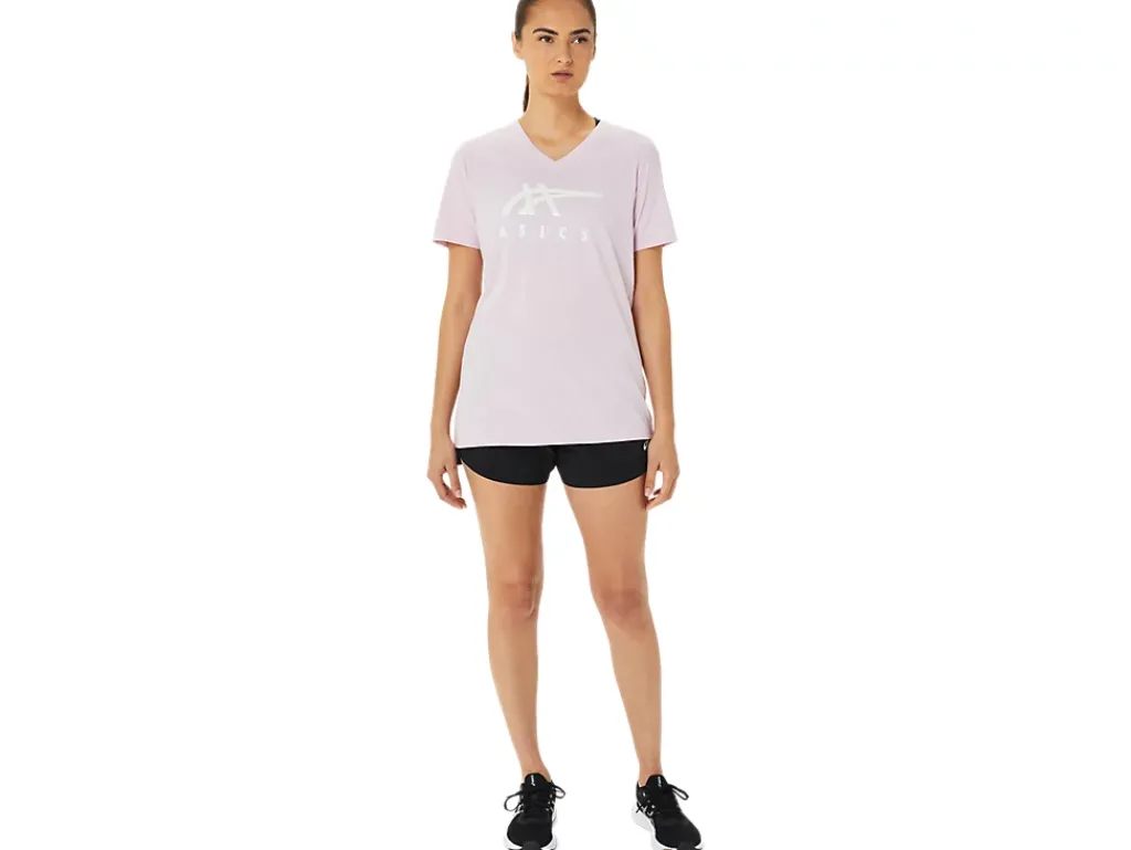 ASICS STRIPES V-NECK-Women T-Shirts & Tops|Extended Sizes
