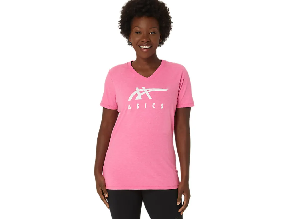 ASICS STRIPES V-NECK-Women T-Shirts & Tops