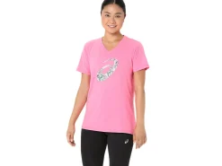 ASICS CARNATION SHORT SLEEVE V-NECK-Women T-Shirts & Tops