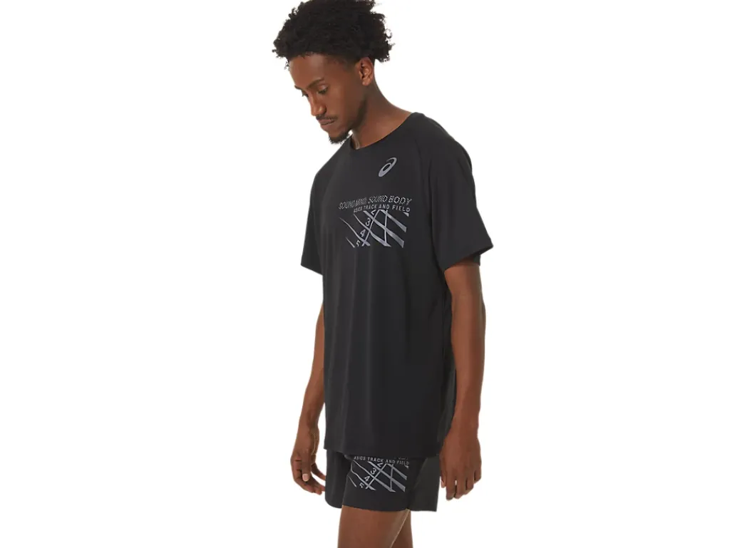 ASICS MEN FINISH LINE GRAPHIC SHORT SLEEVE TOP-Men Track & Field|T-Shirts & Tops