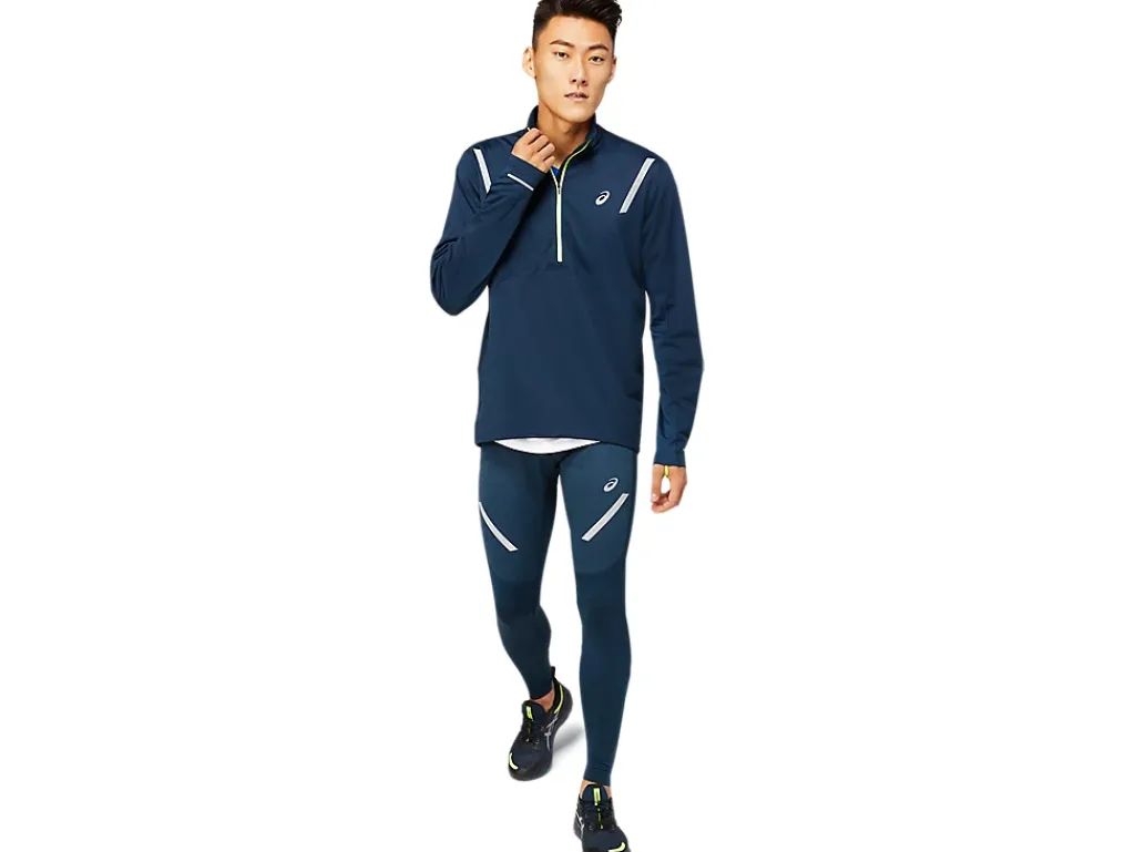 ASICS MEN LITE-SHOW WINTER 1/2 ZIP TOP-Men T-Shirts & Tops