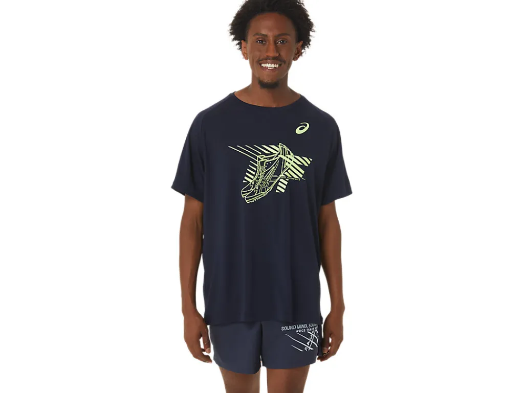 ASICS MEN SHOES GRAPHIC SHORT SLEEVE TOP-Men Track & Field|T-Shirts & Tops