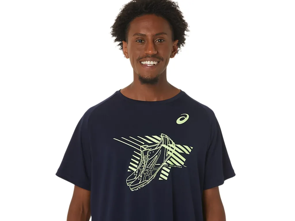 ASICS MEN SHOES GRAPHIC SHORT SLEEVE TOP-Men Track & Field|T-Shirts & Tops