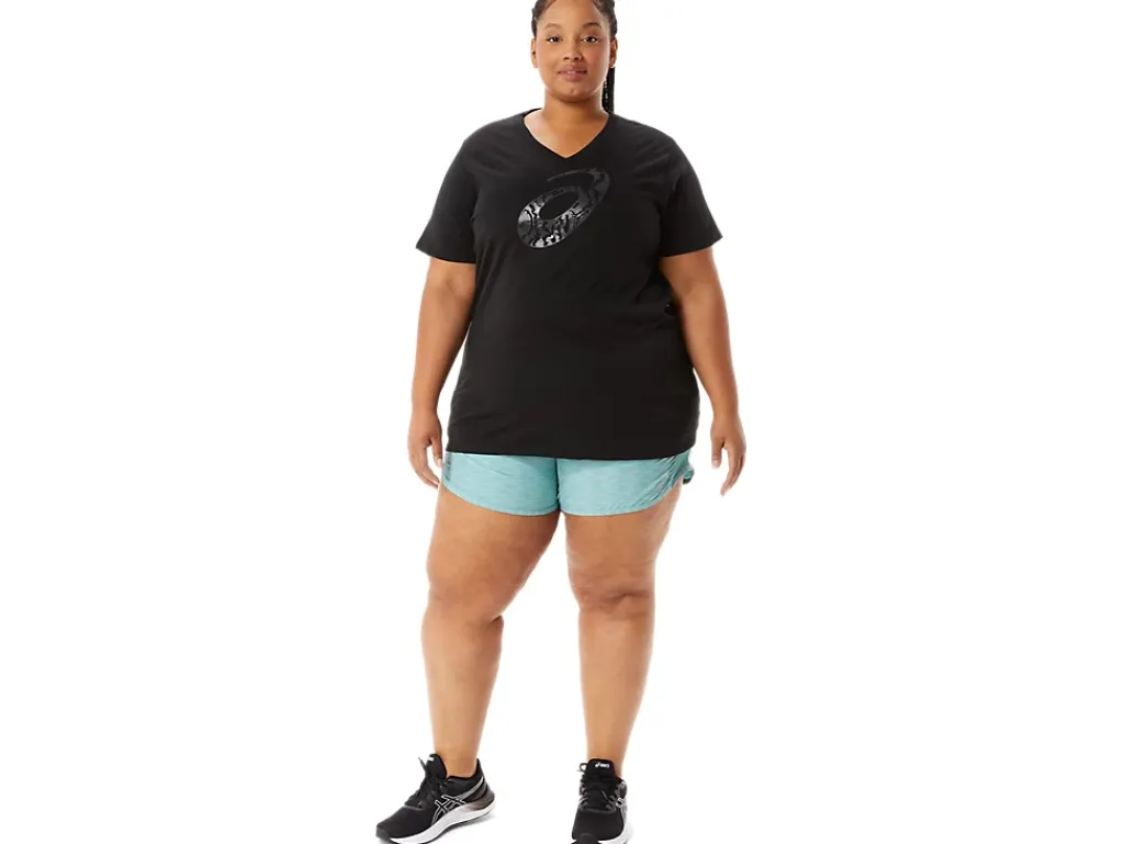 ASICS SPIRAL ;a; AIRBRUSH TIGER PRINT VNECK-Women Extended Sizes|T-Shirts & Tops